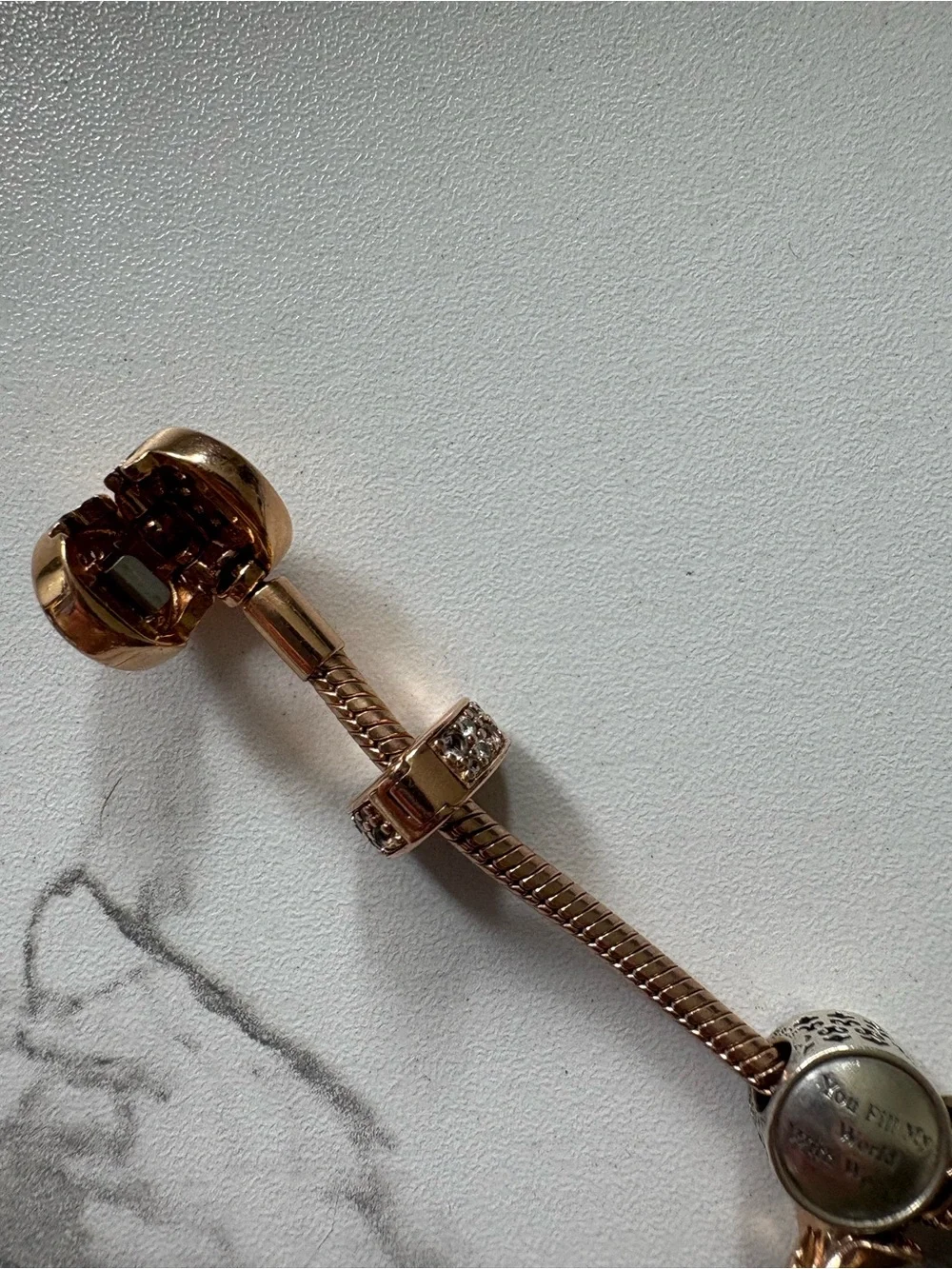 Rose Gold Pandora Charm Bracelet - Picture 10 of 13